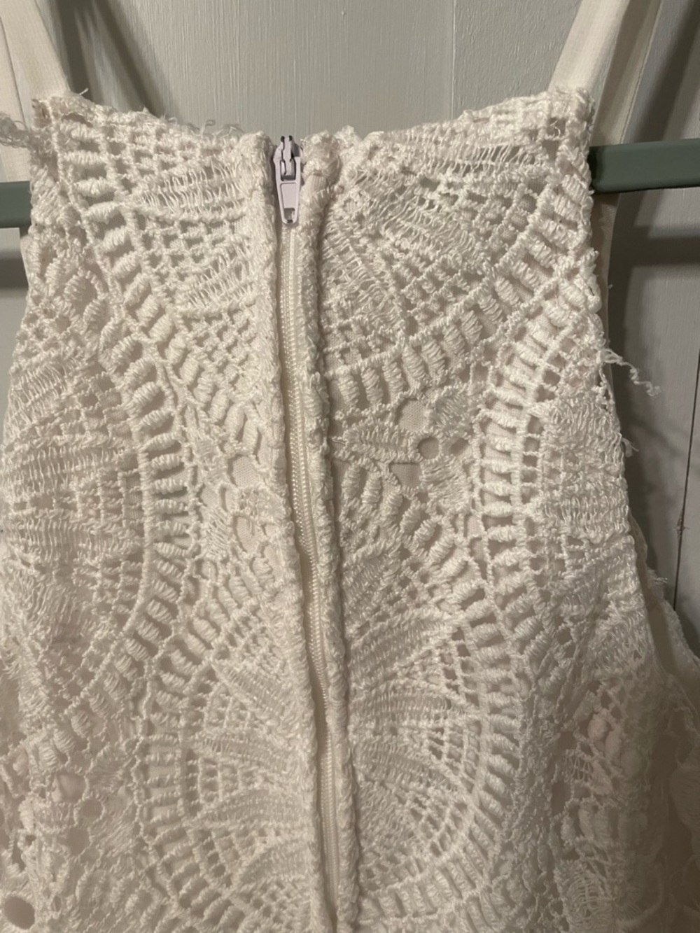 Francesca's Collections White Crochet Halter Mini Dress - Picture 6 of 10
